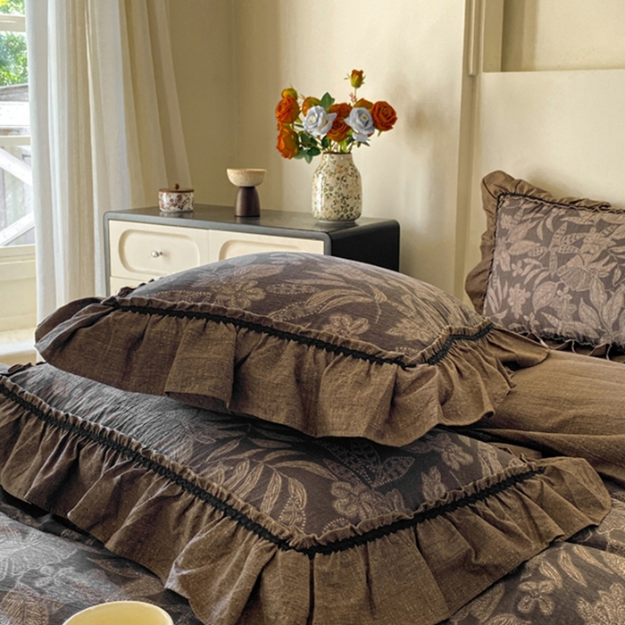 91家纺网 家纺一手货源 找家纺 艺玲家纺 2025新款亲肤舒适复古水洗亚麻四件套 佩利斯