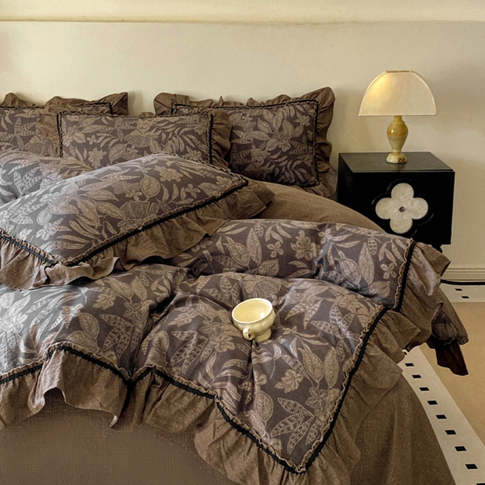 91家纺网 家纺一手货源 找家纺 艺玲家纺 2025新款亲肤舒适复古水洗亚麻四件套 佩利斯