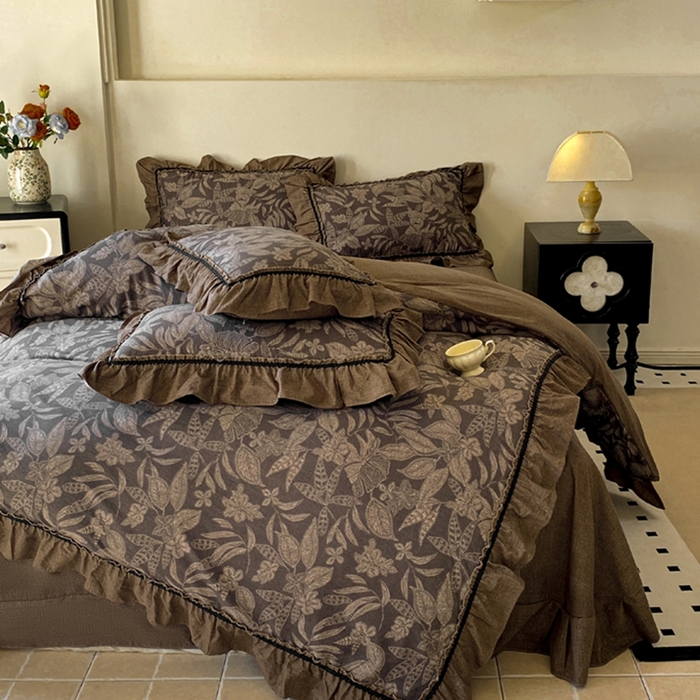 91家纺网 家纺一手货源 找家纺 艺玲家纺 2025新款亲肤舒适复古水洗亚麻四件套 佩利斯