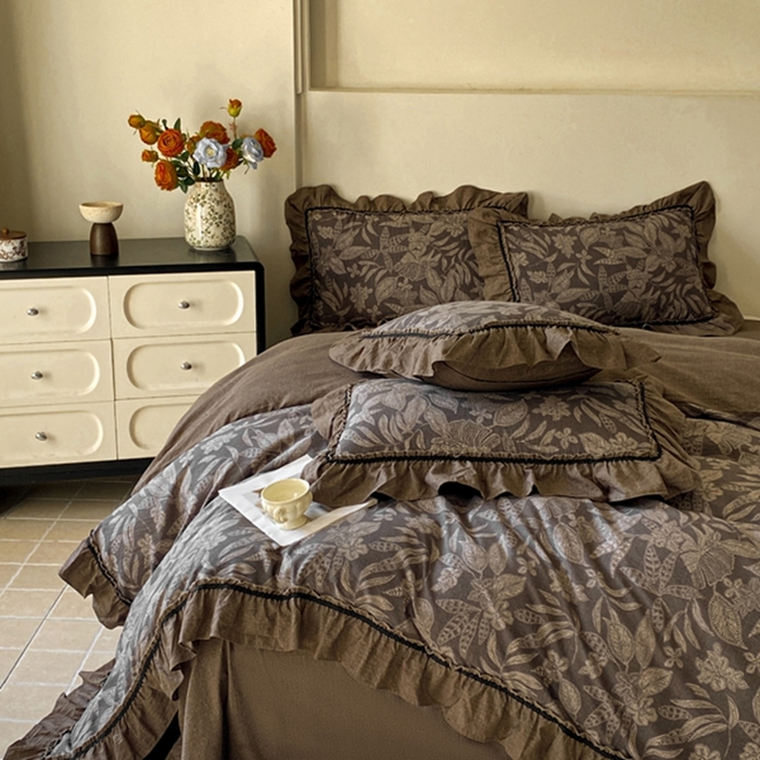 91家纺网 家纺一手货源 找家纺 艺玲家纺 2025新款亲肤舒适复古水洗亚麻四件套 佩利斯