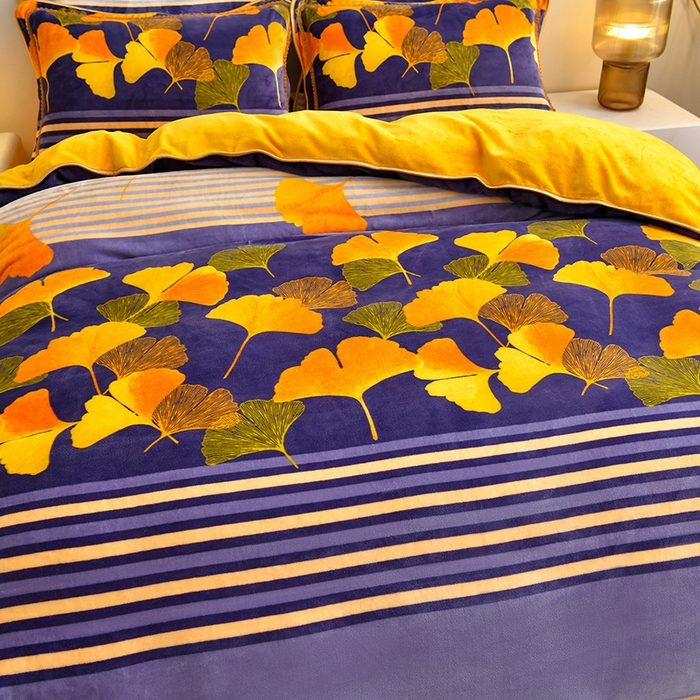 91家纺网 家纺一手货源 找家纺 亿品2025直播爆款9.5斤牛奶绒四件套加厚保暖床裙四件套 杏运树