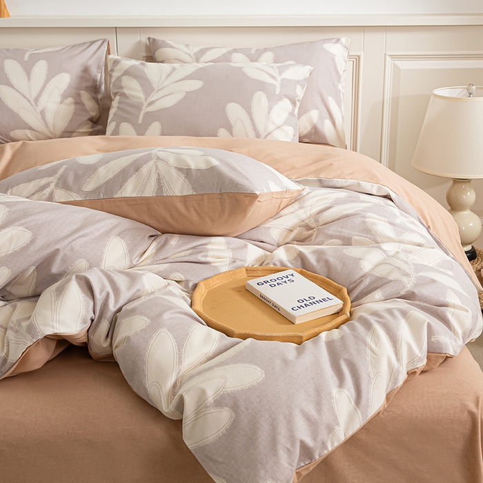 绫韵家纺 2025秋冬新款印花全棉磨毛冬季加厚纯棉磨毛三件套四件套系列 亦初-咖