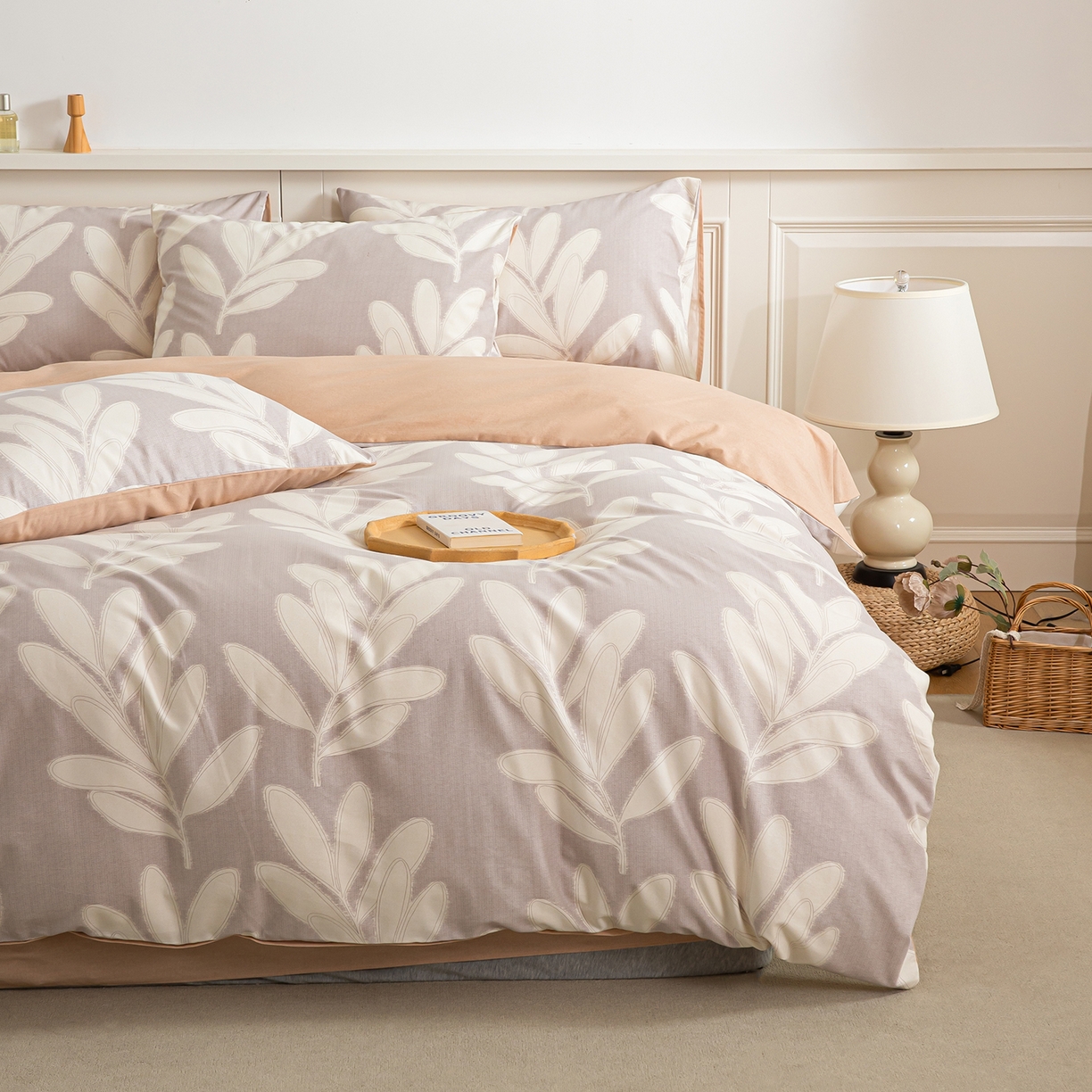 91家纺网 家纺一手货源 找家纺 绫韵家纺 2025秋冬新款印花全棉磨毛冬季加厚纯棉磨毛三件套四件套系列 亦初-咖