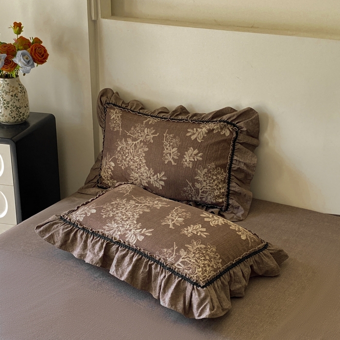 91家纺网 家纺一手货源 找家纺 艺玲家纺 2025新款亲肤舒适复古水洗亚麻四件套 秋意浓