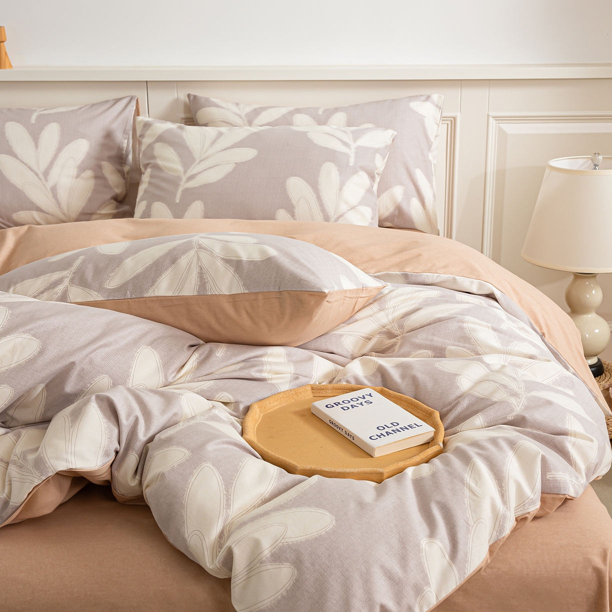 91家纺网 家纺一手货源 找家纺 绫韵家纺 2025秋冬新款印花全棉磨毛冬季加厚纯棉磨毛三件套四件套系列 亦初-咖