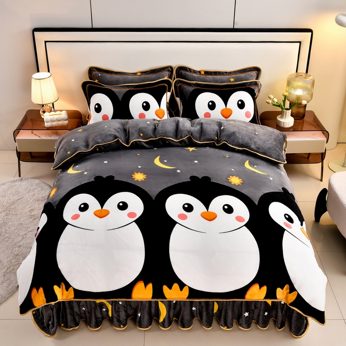 91家纺网 家纺一手货源 找家纺 （总）雨洋2025新款加厚保暖8.5斤牛奶绒金貂婴儿绒四件套