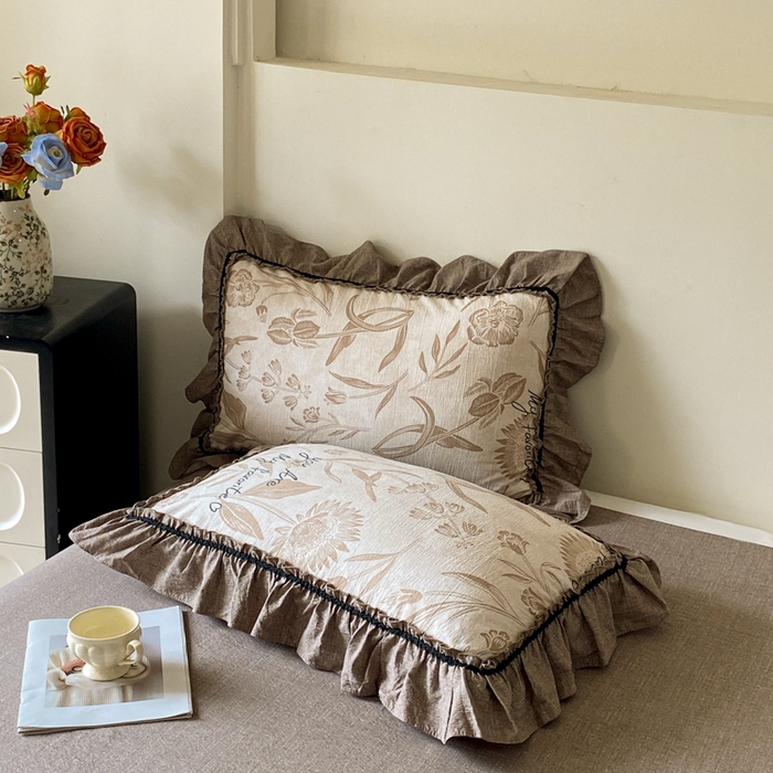 91家纺网 家纺一手货源 找家纺 艺玲家纺 2025新款亲肤舒适复古水洗亚麻四件套 向上花开