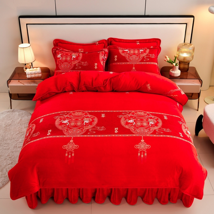 91家纺网 家纺一手货源 找家纺 （总）雨洋2025新款加厚保暖8.5斤牛奶绒金貂婴儿绒四件套