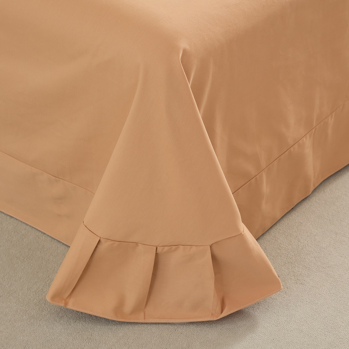 91家纺网 家纺一手货源 找家纺 绫韵家纺 2025秋冬新款印花全棉磨毛冬季加厚纯棉磨毛三件套四件套系列 羽裳-桔