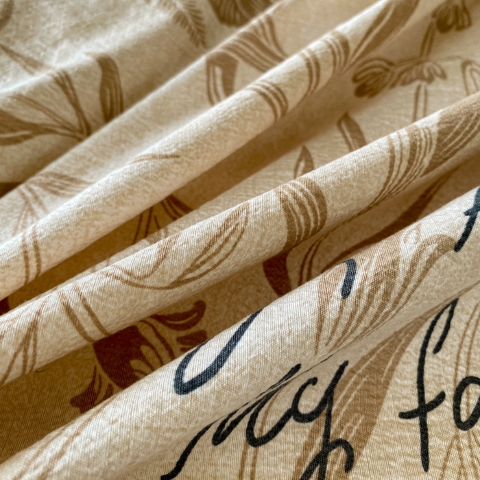 91家纺网 家纺一手货源 找家纺 艺玲家纺 2025新款亲肤舒适复古水洗亚麻四件套 向上花开