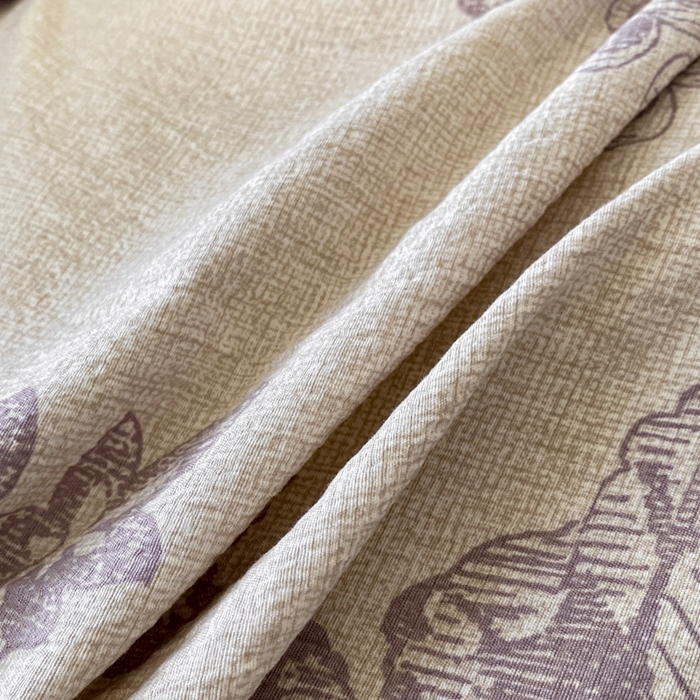 91家纺网 家纺一手货源 找家纺 艺玲家纺 2025新款亲肤舒适复古水洗亚麻四件套 紫嫣