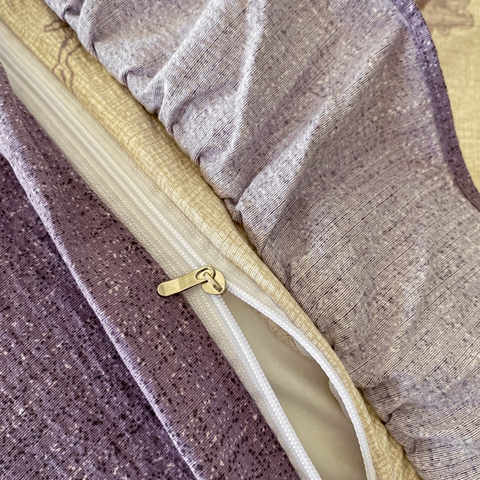 91家纺网 家纺一手货源 找家纺 艺玲家纺 2025新款亲肤舒适复古水洗亚麻四件套 紫嫣