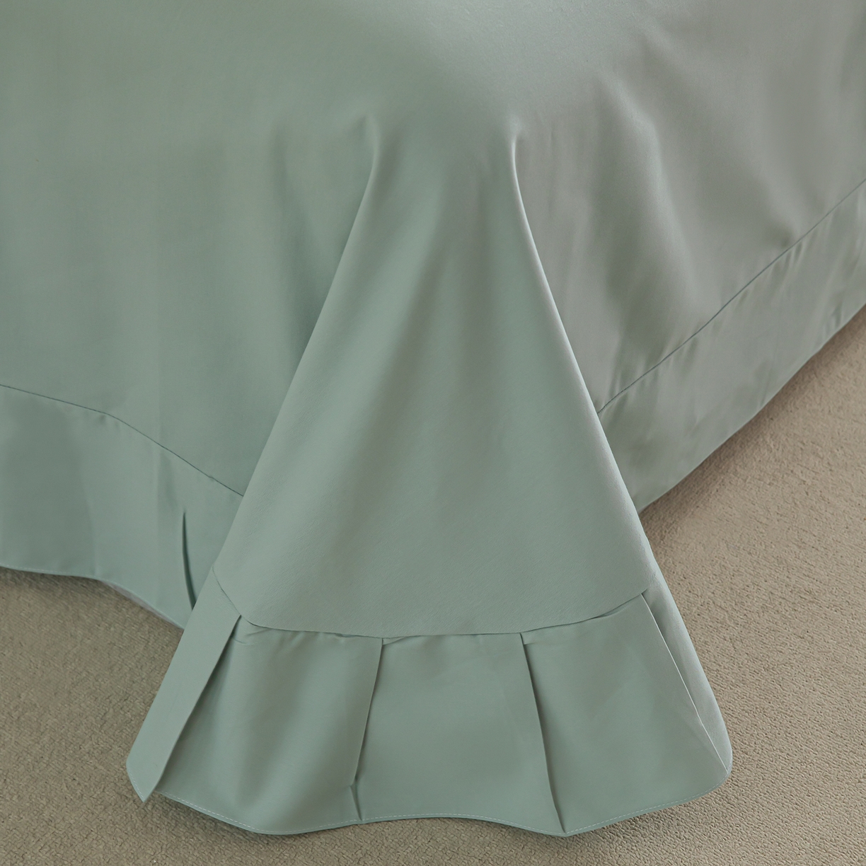 91家纺网 家纺一手货源 找家纺 绫韵家纺 2025秋冬新款印花全棉磨毛冬季加厚纯棉磨毛三件套四件套系列 羽裳-绿