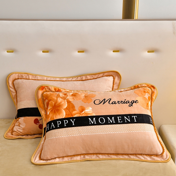 91家纺网 家纺一手货源 找家纺 亿品2025直播爆款9.5斤牛奶绒四件套加厚保暖床裙四件套 樱桃花香