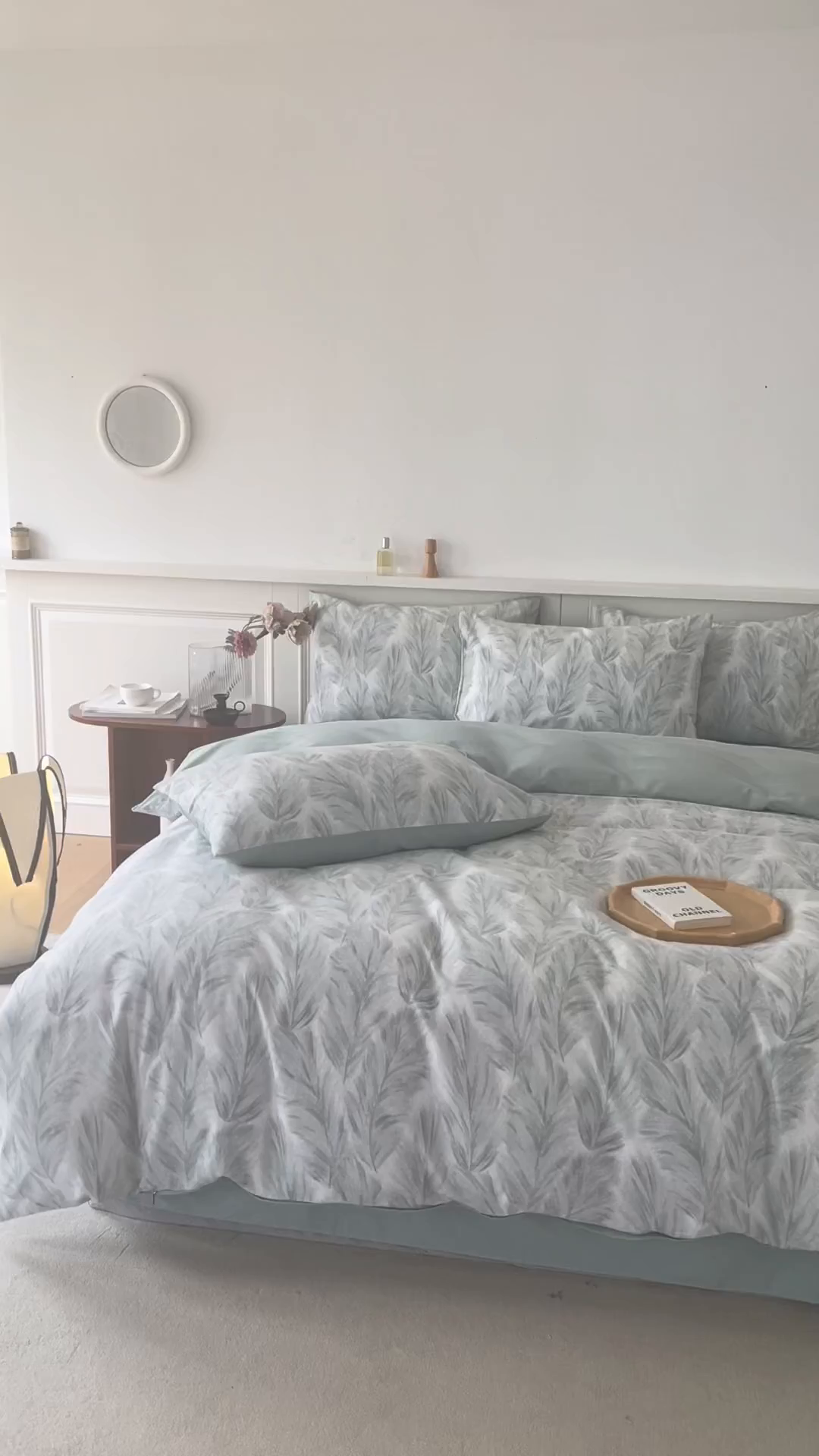 91家纺网 家纺一手货源 找家纺 绫韵家纺 2025秋冬新款印花全棉磨毛冬季加厚纯棉磨毛三件套四件套系列 羽裳-绿