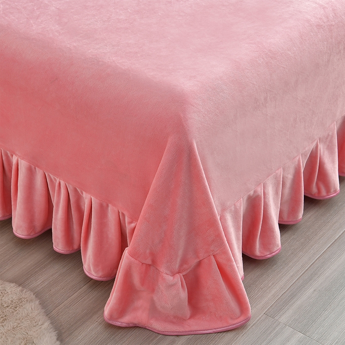 91家纺网 家纺一手货源 找家纺 亿品2025直播爆款9.5斤牛奶绒四件套加厚保暖床裙四件套 紫韵