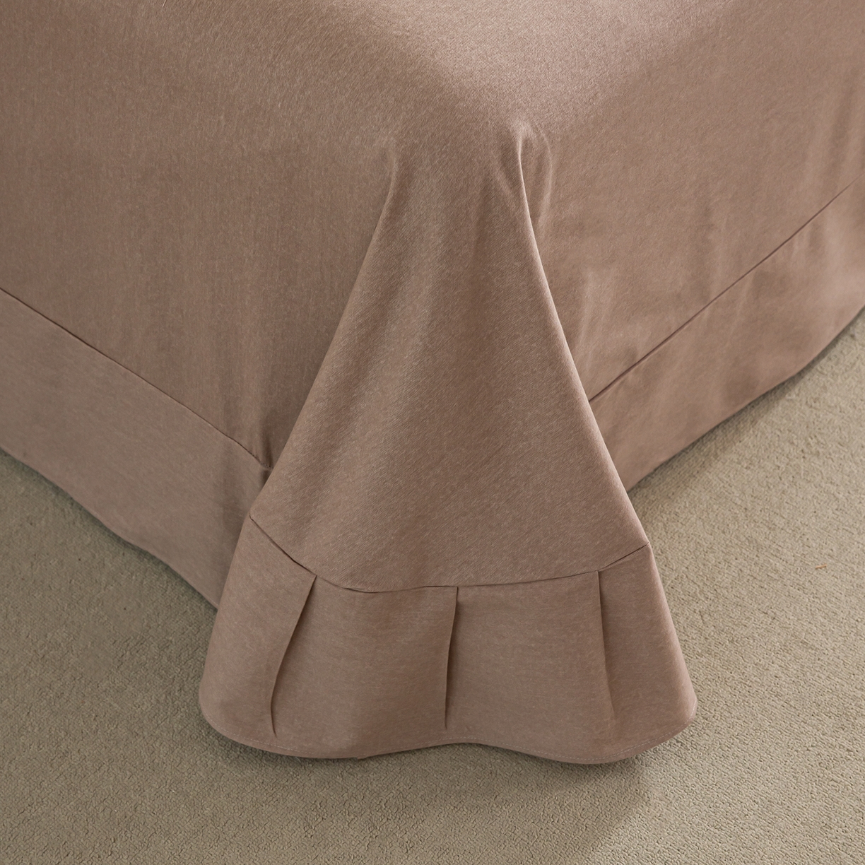 91家纺网 家纺一手货源 找家纺 绫韵家纺 2025秋冬新款印花全棉磨毛冬季加厚纯棉磨毛三件套四件套系列 远黛-咖