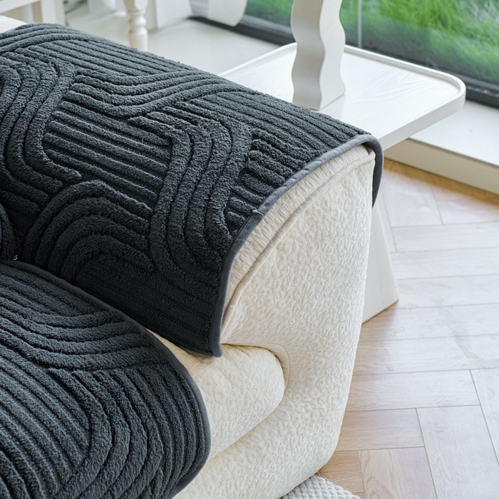 91家纺网 家纺一手货源 找家纺 闲鱼家纺 2025新款软糯厚实舒棉绒沙发垫 深灰