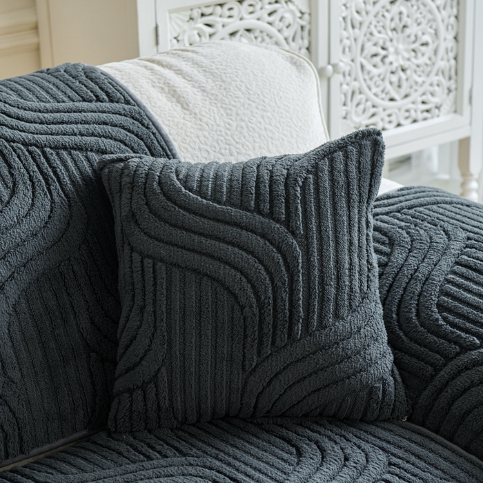 91家纺网 家纺一手货源 找家纺 闲鱼家纺 2025新款软糯厚实舒棉绒沙发垫 深灰