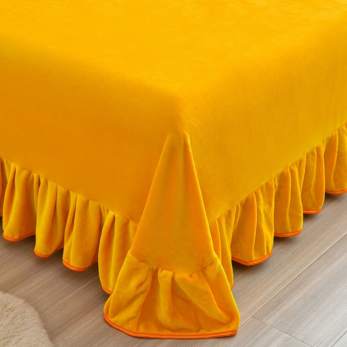 91家纺网 家纺一手货源 找家纺 亿品2025直播爆款9.5斤牛奶绒四件套加厚保暖床裙四件套 秋意浓