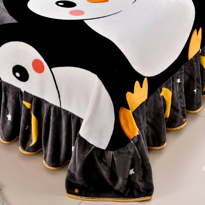 91家纺网 家纺一手货源 找家纺 雨洋2025新款加厚保暖8.5斤牛奶绒金貂婴儿绒四件套企鹅