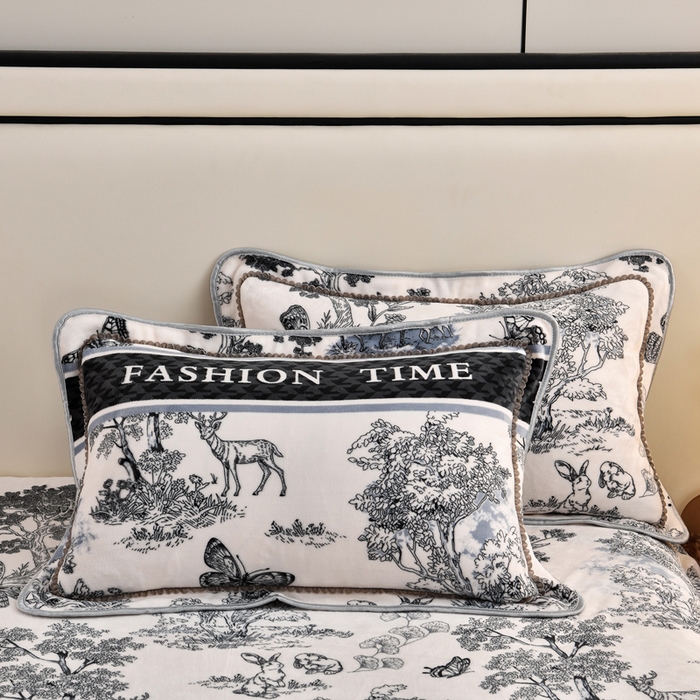 91家纺网 家纺一手货源 找家纺 雨洋2025新款加厚保暖8.5斤牛奶绒金貂婴儿绒四件套午后花园