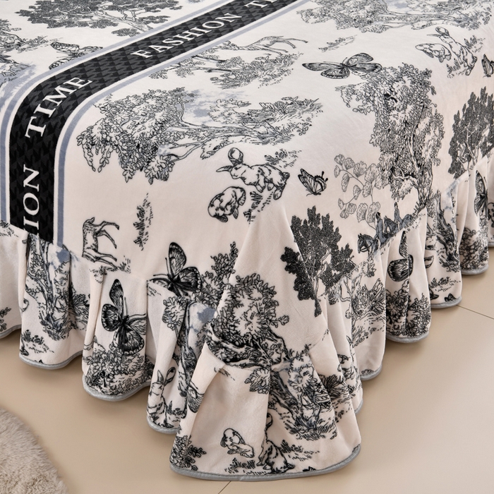 91家纺网 家纺一手货源 找家纺 雨洋2025新款加厚保暖8.5斤牛奶绒金貂婴儿绒四件套午后花园