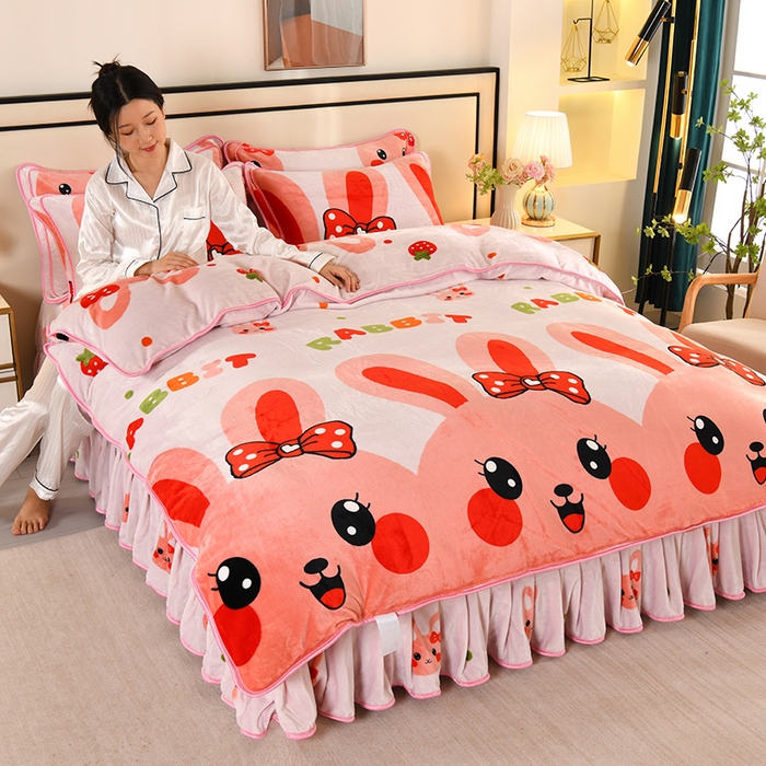 91家纺网 家纺一手货源 找家纺 （总）雨洋家纺 2025新款10斤印花牛奶绒四件套