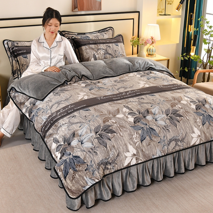 91家纺网 家纺一手货源 找家纺 （总）雨洋家纺 2025新款10斤印花牛奶绒四件套