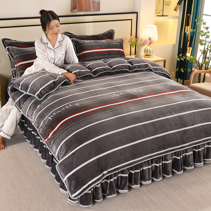 91家纺网 家纺一手货源 找家纺 （总）雨洋家纺 2025新款10斤印花牛奶绒四件套