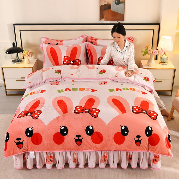 91家纺网 家纺一手货源 找家纺 （总）雨洋家纺 2025新款10斤印花牛奶绒四件套