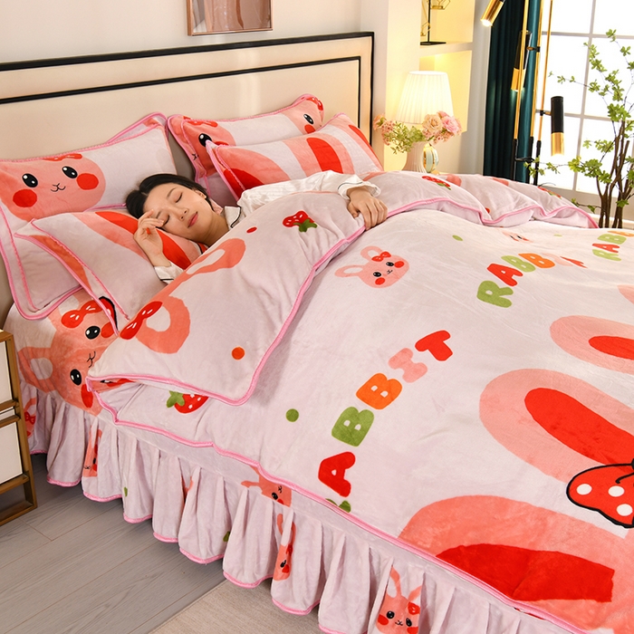 91家纺网 家纺一手货源 找家纺 （总）雨洋家纺 2025新款10斤印花牛奶绒四件套