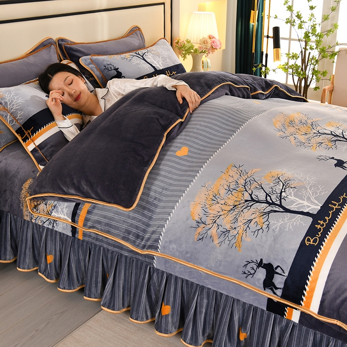 91家纺网 家纺一手货源 找家纺 雨洋家纺 2025新款10斤绒四件套 发财鹿