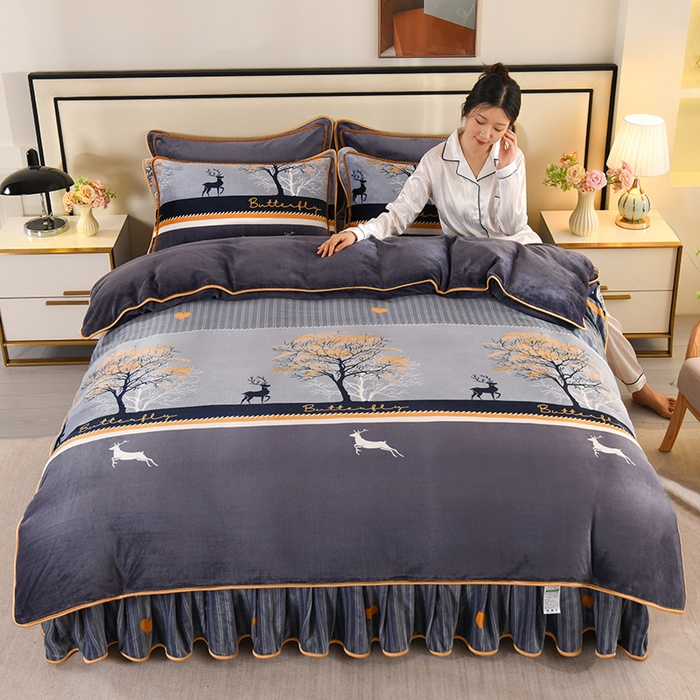 91家纺网 家纺一手货源 找家纺 雨洋家纺 2025新款10斤绒四件套 发财鹿