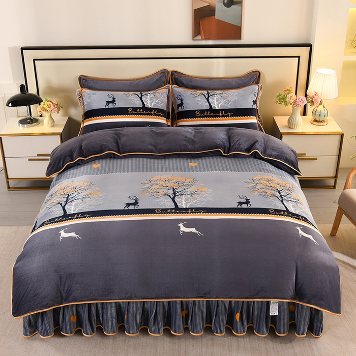 91家纺网 家纺一手货源 找家纺 雨洋家纺 2025新款10斤绒四件套 发财鹿