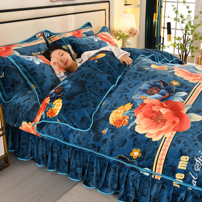 91家纺网 家纺一手货源 找家纺 雨洋家纺 2025新款10斤绒四件套 富贵吉祥