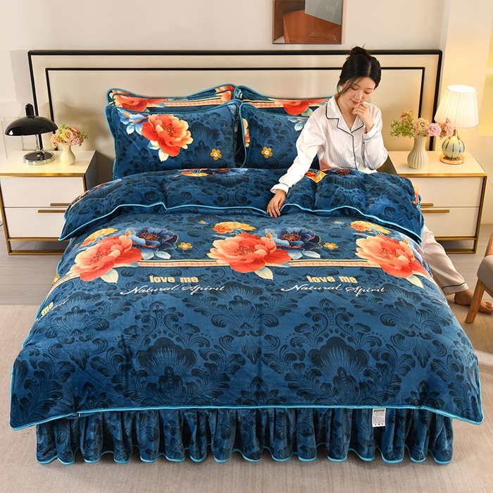 91家纺网 家纺一手货源 找家纺 雨洋家纺 2025新款10斤绒四件套 富贵吉祥