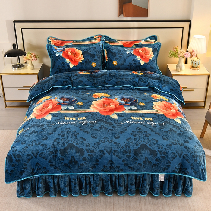 91家纺网 家纺一手货源 找家纺 雨洋家纺 2025新款10斤绒四件套 富贵吉祥