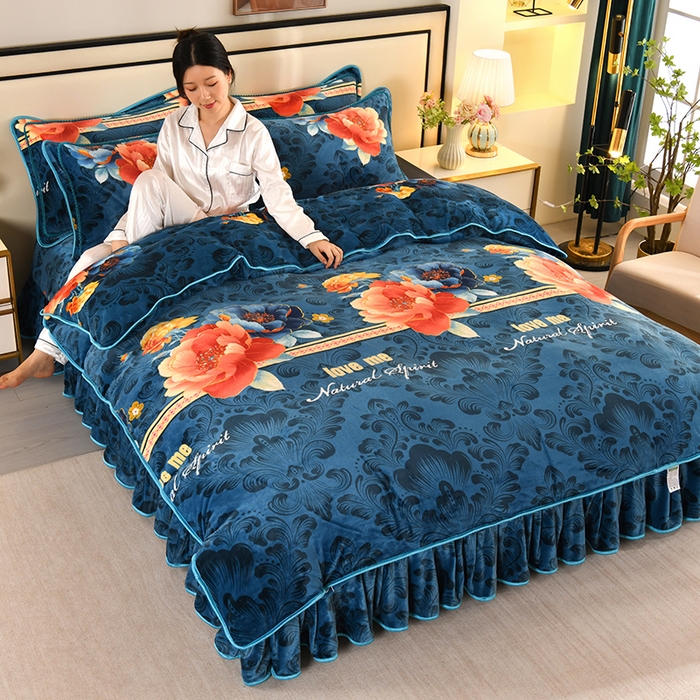 91家纺网 家纺一手货源 找家纺 雨洋家纺 2025新款10斤绒四件套 富贵吉祥