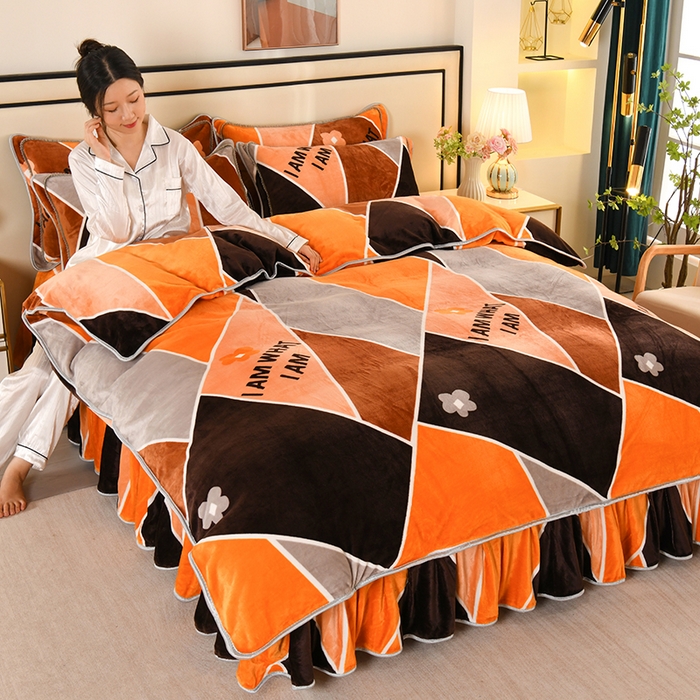 雨洋家纺 2025新款10斤绒四件套 富士山