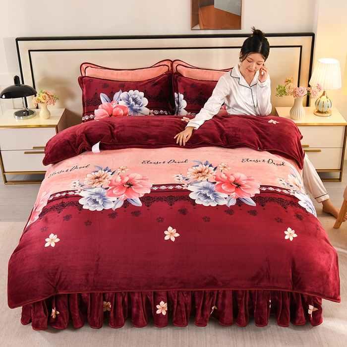 91家纺网 家纺一手货源 找家纺 雨洋家纺 2025新款10斤绒四件套 花间秒雨