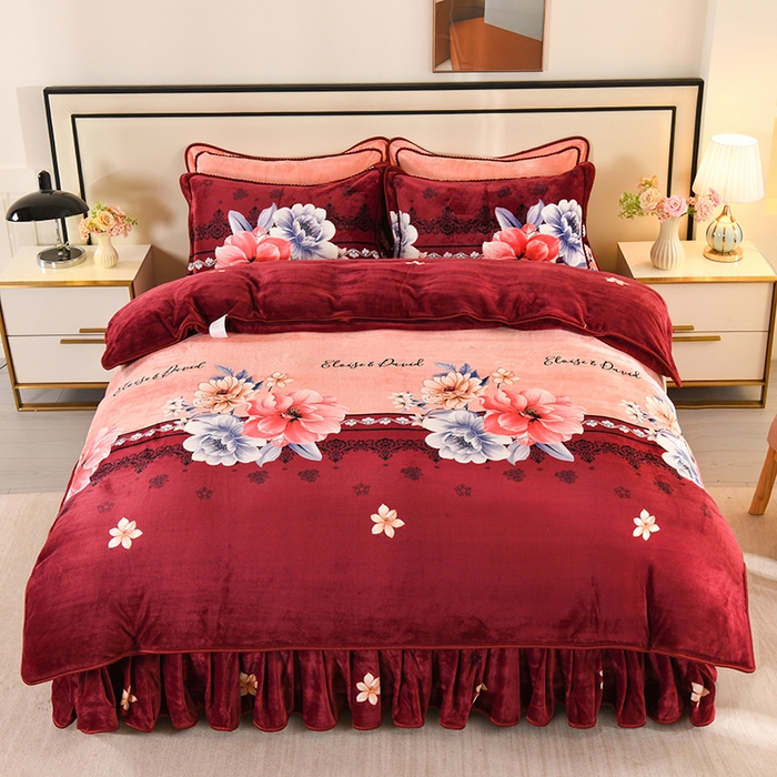 91家纺网 家纺一手货源 找家纺 雨洋家纺 2025新款10斤绒四件套 花间秒雨