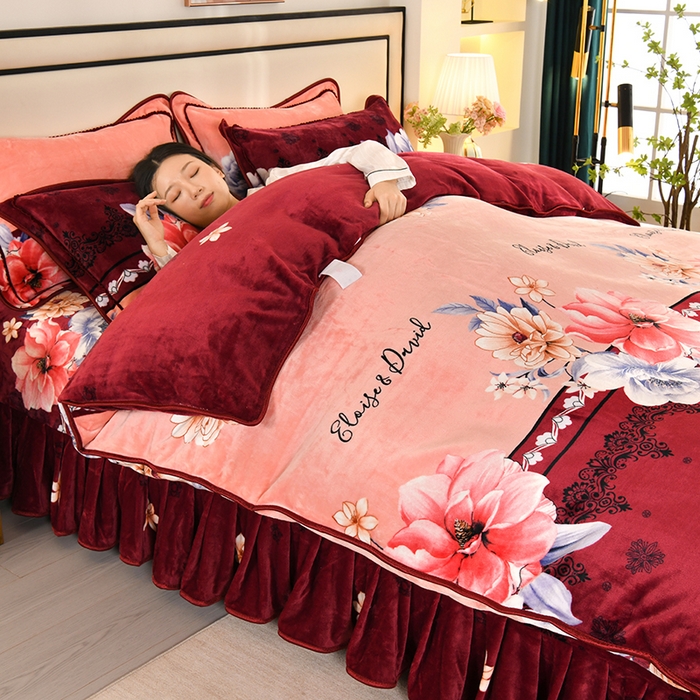 91家纺网 家纺一手货源 找家纺 雨洋家纺 2025新款10斤绒四件套 花间秒雨