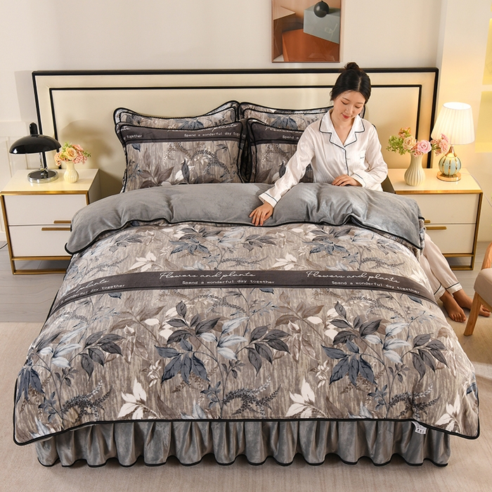 91家纺网 家纺一手货源 找家纺 雨洋家纺 2025新款10斤绒四件套 温婉佳人