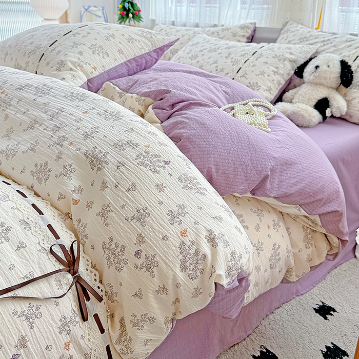 典曼家纺 2025新款古法花边蝴蝶结四件套 静初