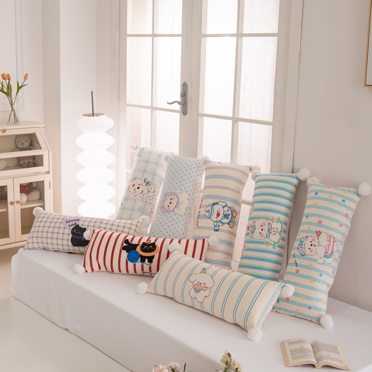 91家纺网 家纺一手货源 找家纺 （总）博笔熊 2025新款双面多功能卡通长条枕头枕芯抱枕靠垫靠枕