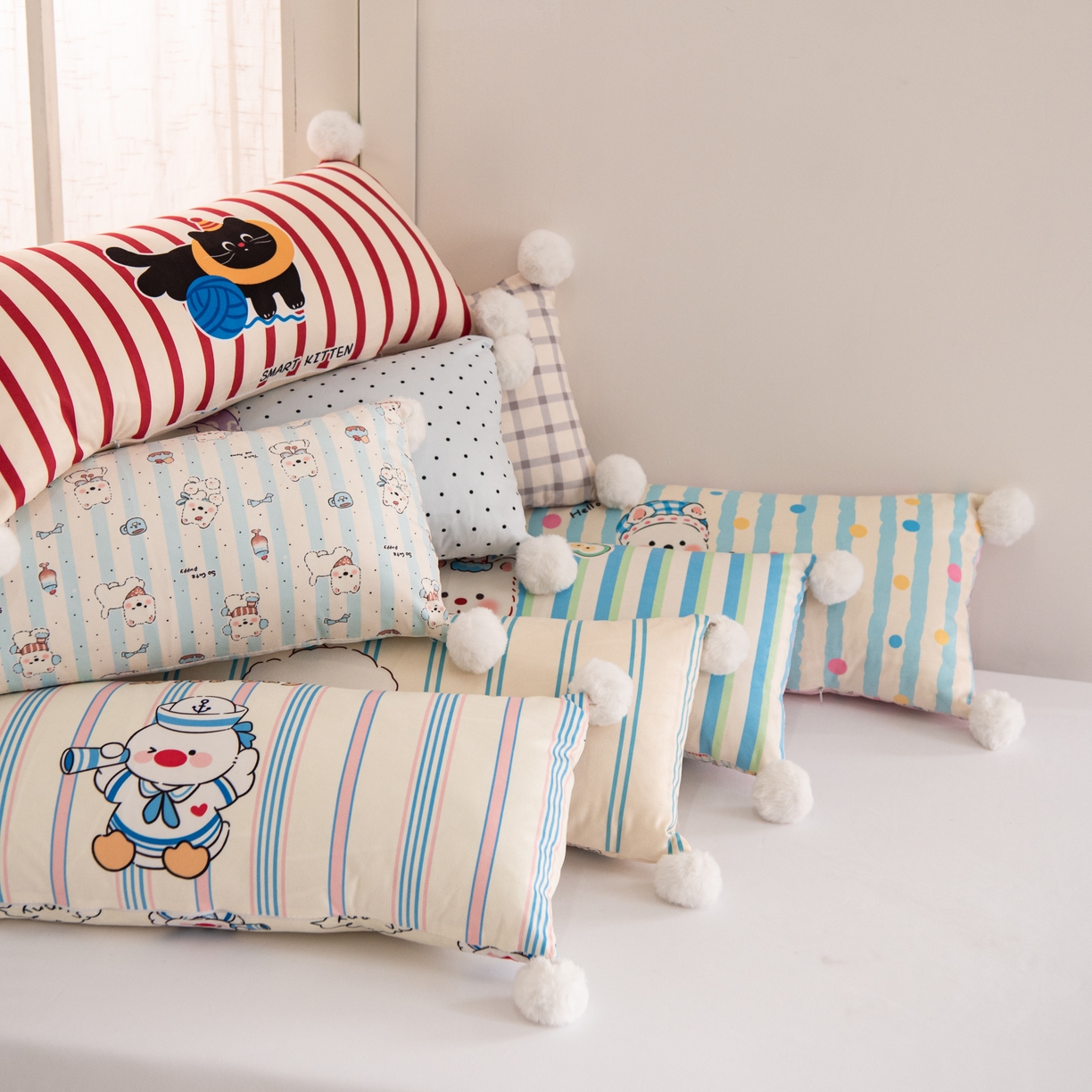 91家纺网 家纺一手货源 找家纺 （总）博笔熊 2025新款双面多功能卡通长条枕头枕芯抱枕靠垫靠枕