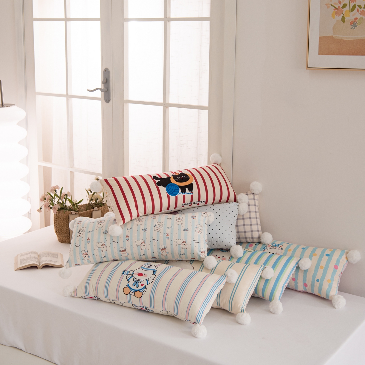 91家纺网 家纺一手货源 找家纺 （总）博笔熊 2025新款双面多功能卡通长条枕头枕芯抱枕靠垫靠枕