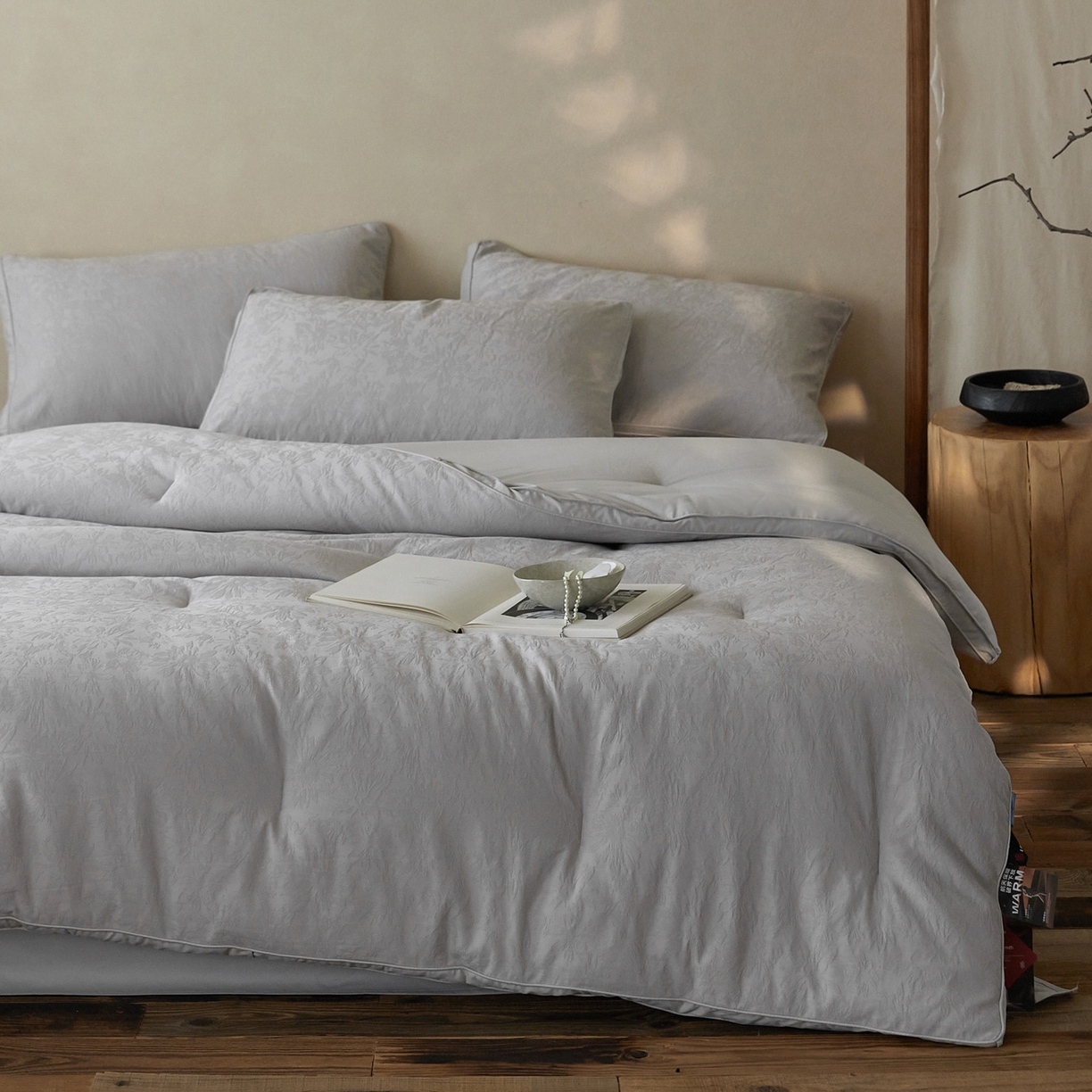 91家纺网 家纺一手货源 找家纺 （总）一加一 2025新款全棉提花航天恒温抗菌被子被芯