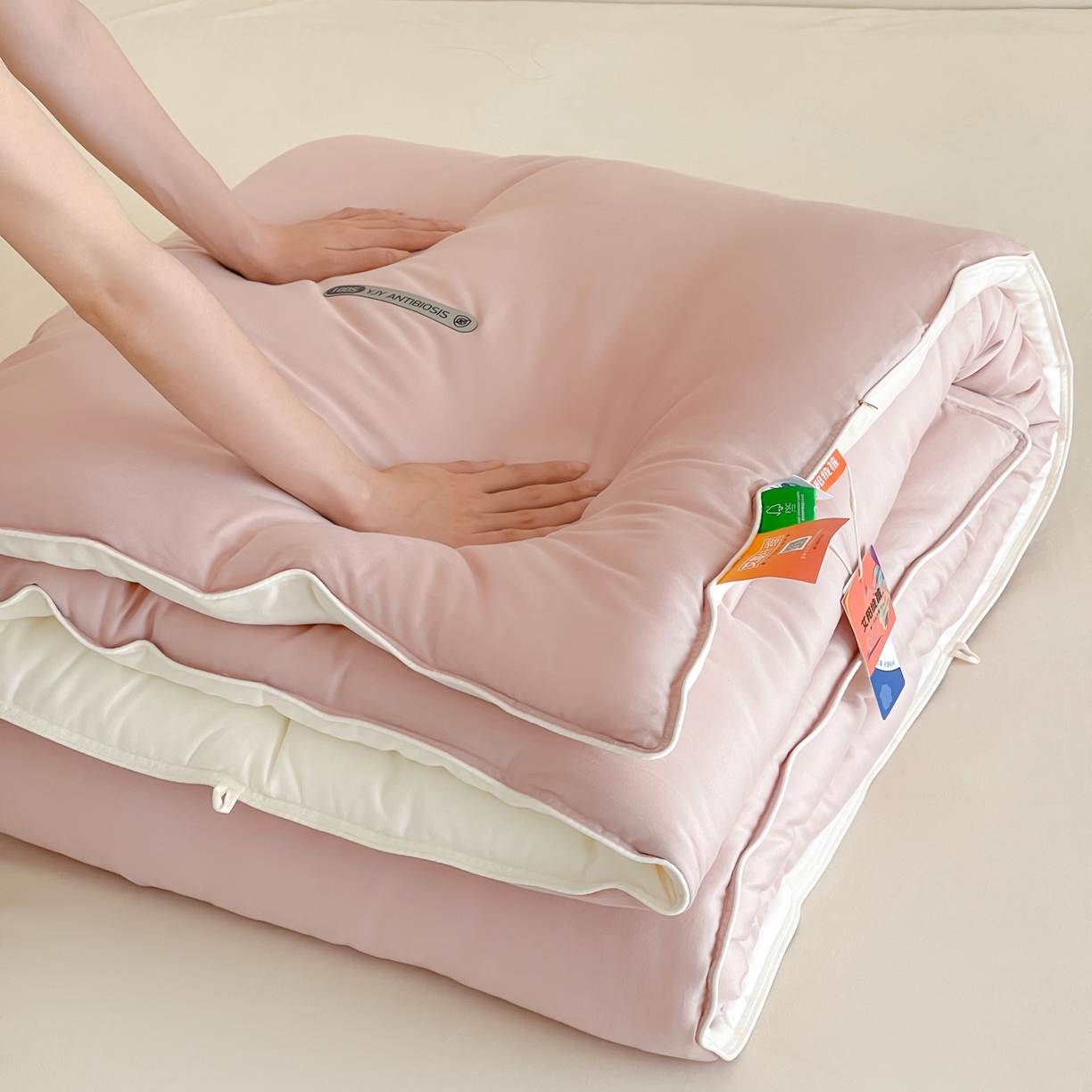 91家纺网 家纺一手货源 找家纺 一加一 2025新款有氧棉艾阳绒中科抗菌被子被芯 罗兰-紫